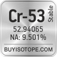 cr-53 isotope cr-53 enriched cr-53 abundance cr-53 atomic mass cr-53