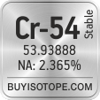cr-54 isotope cr-54 enriched cr-54 abundance cr-54 atomic mass cr-54