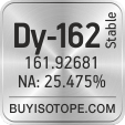 dy-162 isotope dy-162 enriched dy-162 abundance dy-162 atomic mass dy-162