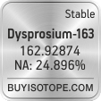 dysprosium-163 isotope dysprosium-163 enriched dysprosium-163 abundance dysprosium-163 atomic mass dysprosium-163
