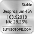 dysprosium-164 isotope dysprosium-164 enriched dysprosium-164 abundance dysprosium-164 atomic mass dysprosium-164