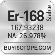 er-168 isotope er-168 enriched er-168 abundance er-168 atomic mass er-168