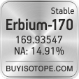erbium-170 isotope erbium-170 enriched erbium-170 abundance erbium-170 atomic mass erbium-170