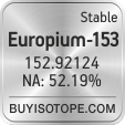 europium-153 isotope europium-153 enriched europium-153 abundance europium-153 atomic mass europium-153