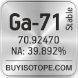 ga-71 isotope ga-71 enriched ga-71 abundance ga-71 atomic mass ga-71