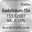 gadolinium-154 isotope gadolinium-154 enriched gadolinium-154 abundance gadolinium-154 atomic mass gadolinium-154