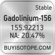 gadolinium-156 isotope gadolinium-156 enriched gadolinium-156 abundance gadolinium-156 atomic mass gadolinium-156