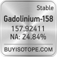 gadolinium-158 isotope gadolinium-158 enriched gadolinium-158 abundance gadolinium-158 atomic mass gadolinium-158