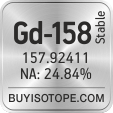 gd-158 isotope gd-158 enriched gd-158 abundance gd-158 atomic mass gd-158