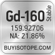 gd-160 isotope gd-160 enriched gd-160 abundance gd-160 atomic mass gd-160