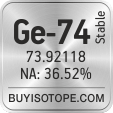 ge-74 isotope ge-74 enriched ge-74 abundance ge-74 atomic mass ge-74