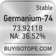 germanium-74 isotope germanium-74 enriched germanium-74 abundance germanium-74 atomic mass germanium-74
