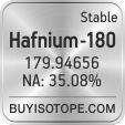 hafnium-180 isotope hafnium-180 enriched hafnium-180 abundance hafnium-180 atomic mass hafnium-180