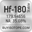 hf-180 isotope hf-180 enriched hf-180 abundance hf-180 atomic mass hf-180