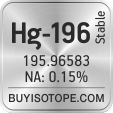 hg-196 isotope hg-196 enriched hg-196 abundance hg-196 atomic mass hg-196