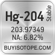 hg-204 isotope hg-204 enriched hg-204 abundance hg-204 atomic mass hg-204