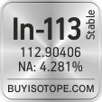 in-113 isotope in-113 enriched in-113 abundance in-113 atomic mass in-113