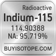 indium-115 isotope indium-115 enriched indium-115 abundance indium-115 atomic mass indium-115