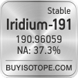 iridium-191 isotope iridium-191 enriched iridium-191 abundance iridium-191 atomic mass iridium-191