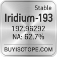 iridium-193 isotope iridium-193 enriched iridium-193 abundance iridium-193 atomic mass iridium-193
