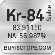 kr-84 isotope kr-84 enriched kr-84 abundance kr-84 atomic mass kr-84