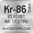 kr-86 isotope kr-86 enriched kr-86 abundance kr-86 atomic mass kr-86