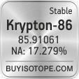 krypton-86 isotope krypton-86 enriched krypton-86 abundance krypton-86 atomic mass krypton-86