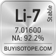 li-7 isotope li-7 enriched li-7 abundance li-7 atomic mass li-7
