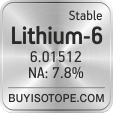 lithium-6 isotope lithium-6 enriched lithium-6 abundance lithium-6 atomic mass lithium-6