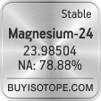 magnesium-24 isotope magnesium-24 enriched magnesium-24 abundance magnesium-24 atomic mass magnesium-24