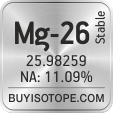 mg-26 isotope mg-26 enriched mg-26 abundance mg-26 atomic mass mg-26