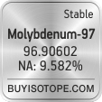 molybdenum-97 isotope molybdenum-97 enriched molybdenum-97 abundance molybdenum-97 atomic mass molybdenum-97