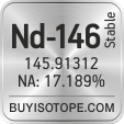 nd-146 isotope nd-146 enriched nd-146 abundance nd-146 atomic mass nd-146