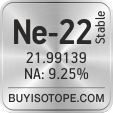 ne-22 isotope ne-22 enriched ne-22 abundance ne-22 atomic mass ne-22