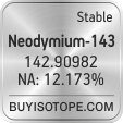neodymium-143 isotope neodymium-143 enriched neodymium-143 abundance neodymium-143 atomic mass neodymium-143