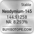 neodymium-145 isotope neodymium-145 enriched neodymium-145 abundance neodymium-145 atomic mass neodymium-145