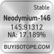 neodymium-146 isotope neodymium-146 enriched neodymium-146 abundance neodymium-146 atomic mass neodymium-146