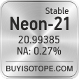 neon-21 isotope neon-21 enriched neon-21 abundance neon-21 atomic mass neon-21