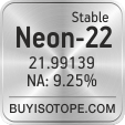 neon-22 isotope neon-22 enriched neon-22 abundance neon-22 atomic mass neon-22