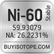 ni-60 isotope ni-60 enriched ni-60 abundance ni-60 atomic mass ni-60