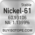 nickel-61 isotope nickel-61 enriched nickel-61 abundance nickel-61 atomic mass nickel-61