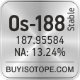 os-188 isotope os-188 enriched os-188 abundance os-188 atomic mass os-188