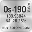 os-190 isotope os-190 enriched os-190 abundance os-190 atomic mass os-190