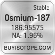 osmium-187 isotope osmium-187 enriched osmium-187 abundance osmium-187 atomic mass osmium-187