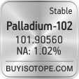 palladium-102 isotope palladium-102 enriched palladium-102 abundance palladium-102 atomic mass palladium-102
