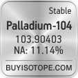 palladium-104 isotope palladium-104 enriched palladium-104 abundance palladium-104 atomic mass palladium-104
