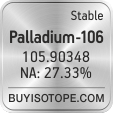 palladium-106 isotope palladium-106 enriched palladium-106 abundance palladium-106 atomic mass palladium-106