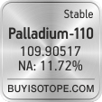 palladium-110 isotope palladium-110 enriched palladium-110 abundance palladium-110 atomic mass palladium-110