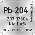 pb-204 isotope pb-204 enriched pb-204 abundance pb-204 atomic mass pb-204