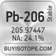 pb-206 isotope pb-206 enriched pb-206 abundance pb-206 atomic mass pb-206